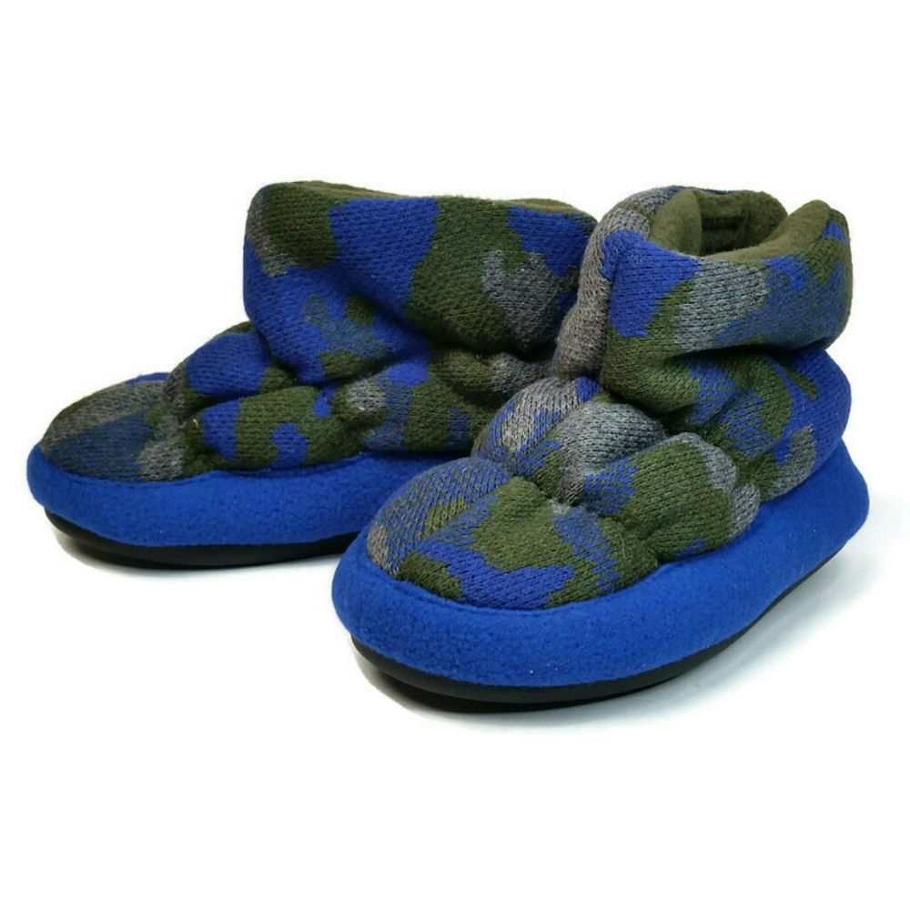 Dearfoams Slippers Boys Camo Memory Foam Bootie - Picture 2 of 7